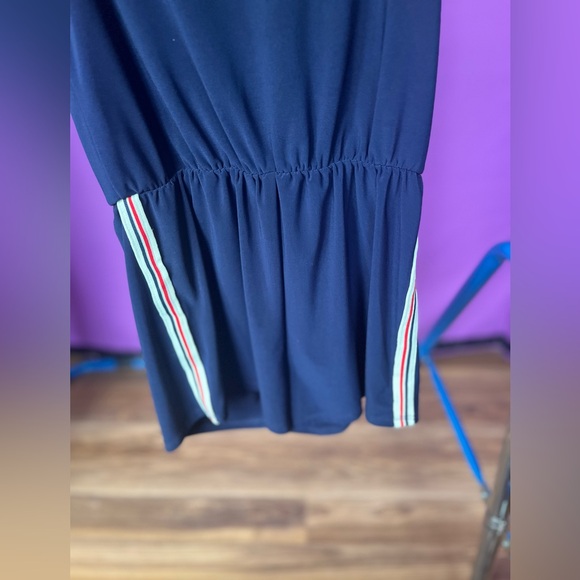 Cheryl Kids navy romper with a red and white stripe down side. size 10 EUC - Picture 2 of 5